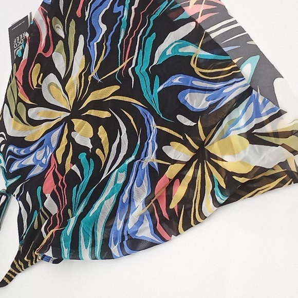 Coco Reef‎ Retro Swirl Current Mesh Layer Underwire Tankini Top Black 34D - Picture 5 of 12